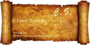 Cloos István névjegykártya